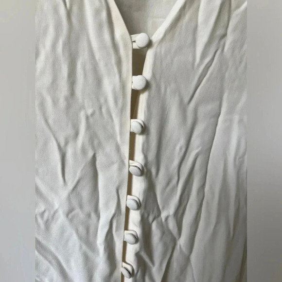 & other stories cream midi dress Button-Down Puff Sleeve Maxi bridal engagement - Picture 5 of 10